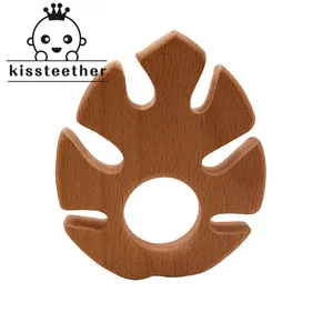 Детский Прорезыватель для зубов из Букового дерева, в виде банановых листьев