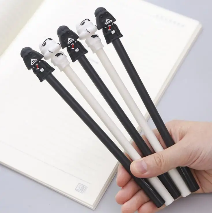 2 шт./лот Звездные войны черно белая мультипликационная гелевая ручка воина 0 5 мм