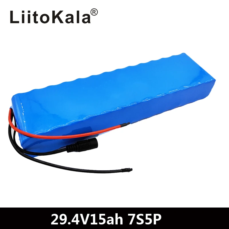 LiitoKala 7S5P 29,4 в 15Ah электрический велосипед мотор ebike скутер 24 В литий-ионный аккумулятор 18650 литиевые аккумуляторы+ 2A