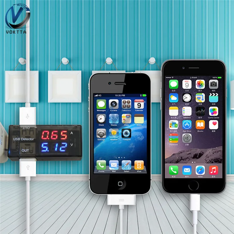 Зарядный детектор напряжения двойной USB тестер вольтметр амперметр зарядное