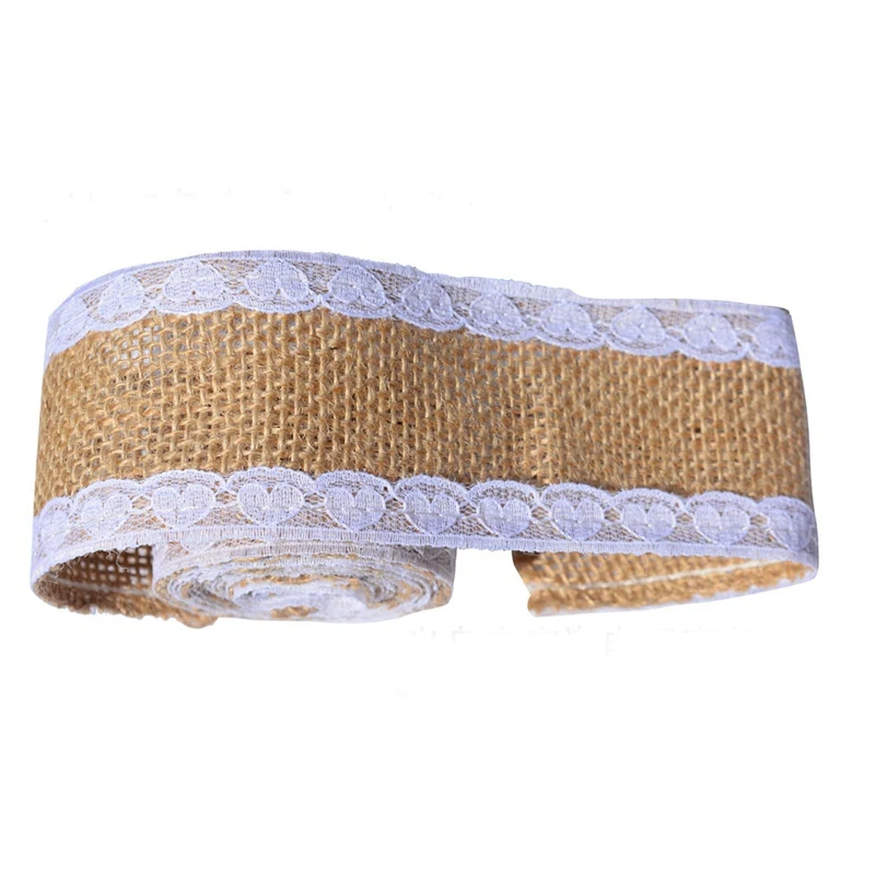 2 шт. льняной рулон кружевное украшение лентами ленты винтажный деревенский