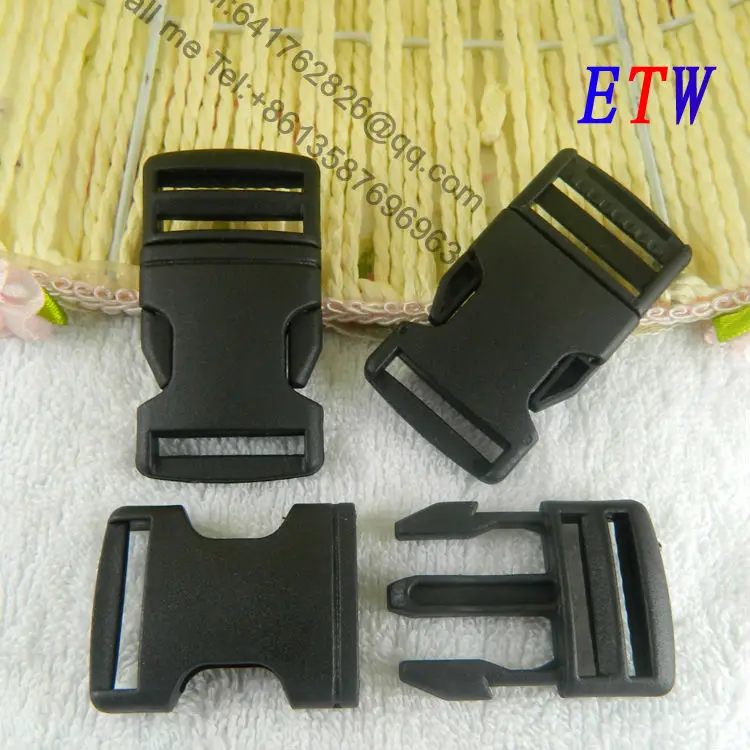 Бесплатная доставка 25 мм пластиковые пряжки черного цвета 50 шт./лот аксессуары