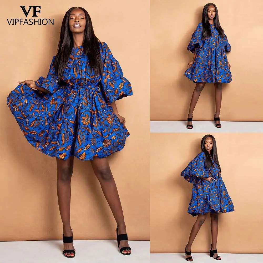 VIP модная женская летняя африканская одежда для женщин платье-баллон Винтажное с