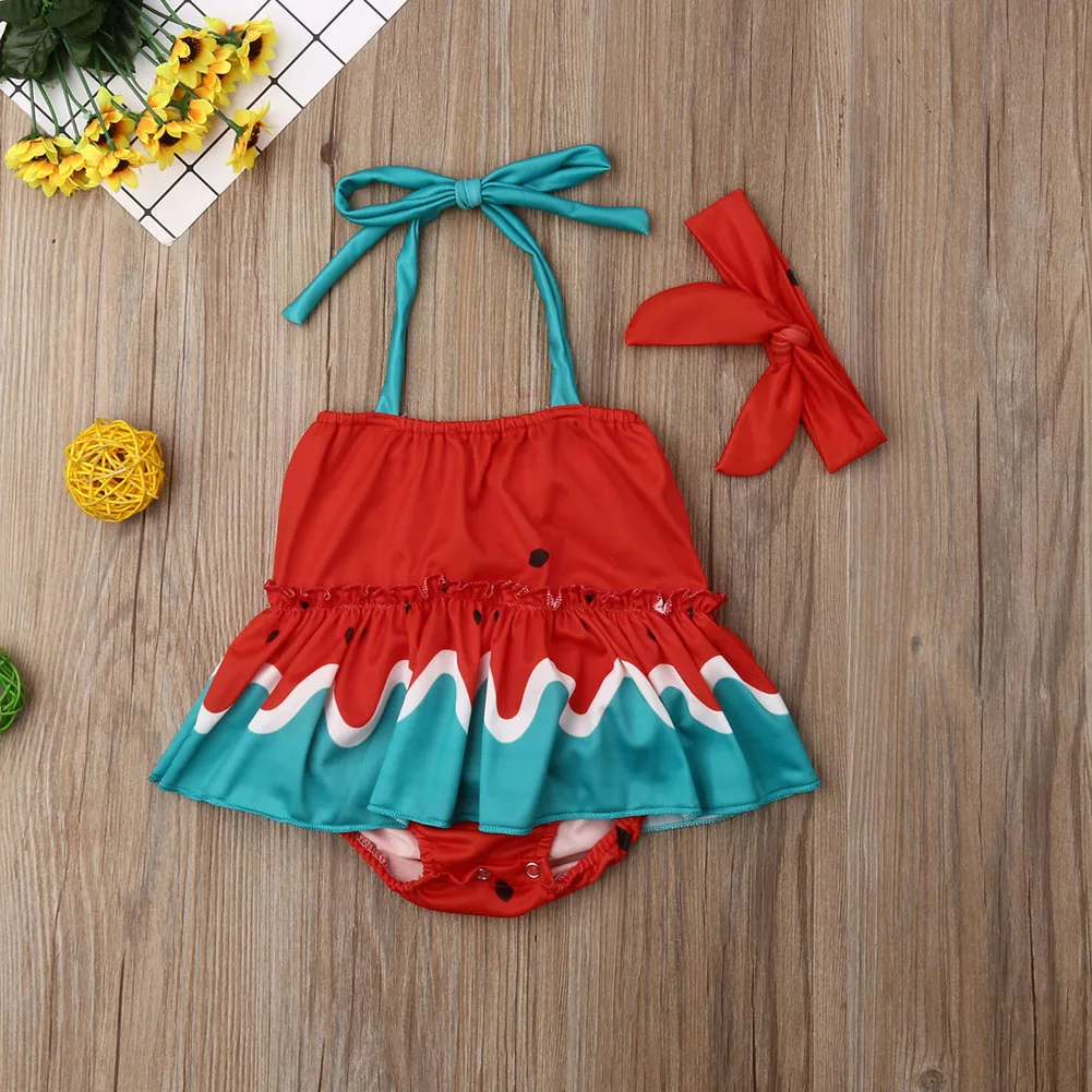 Imcute новинка 2019 Модный Купальник для маленьких девочек с ремешком в виде арбуза