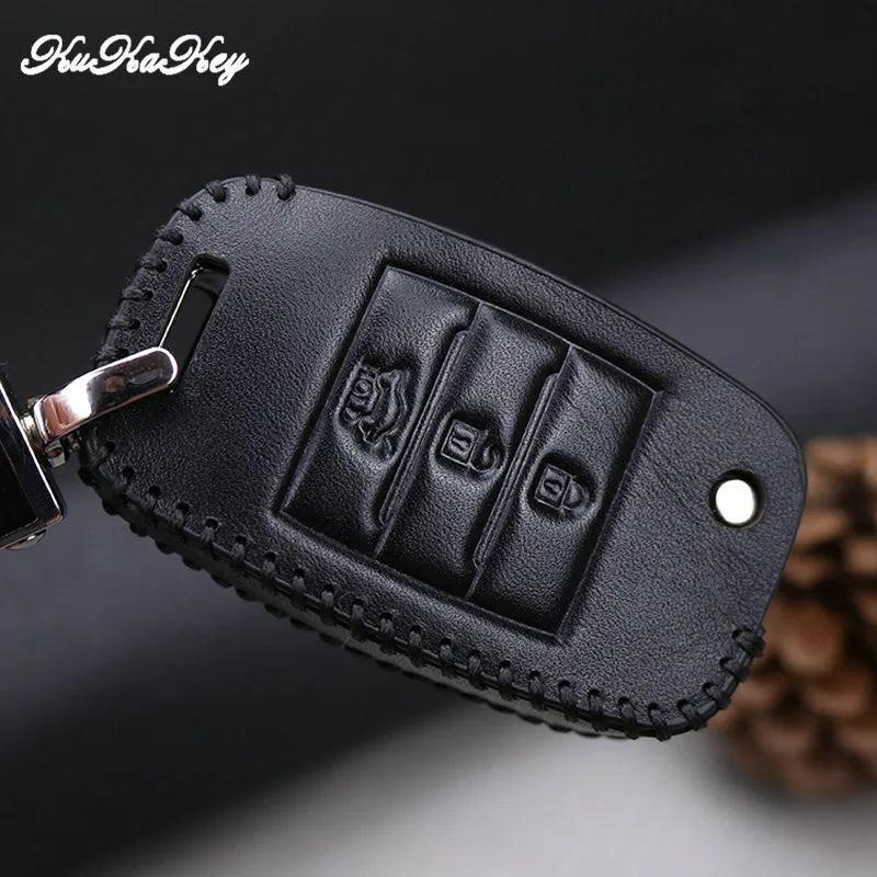 Kukakey кожа для KIA K2 K5 складной удаленный случае ключ Ключи Чехол Держатель Брелок