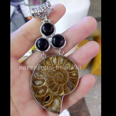 Бесплатная доставка модные ювелирные украшения 33x85 мм натуральный аммонит