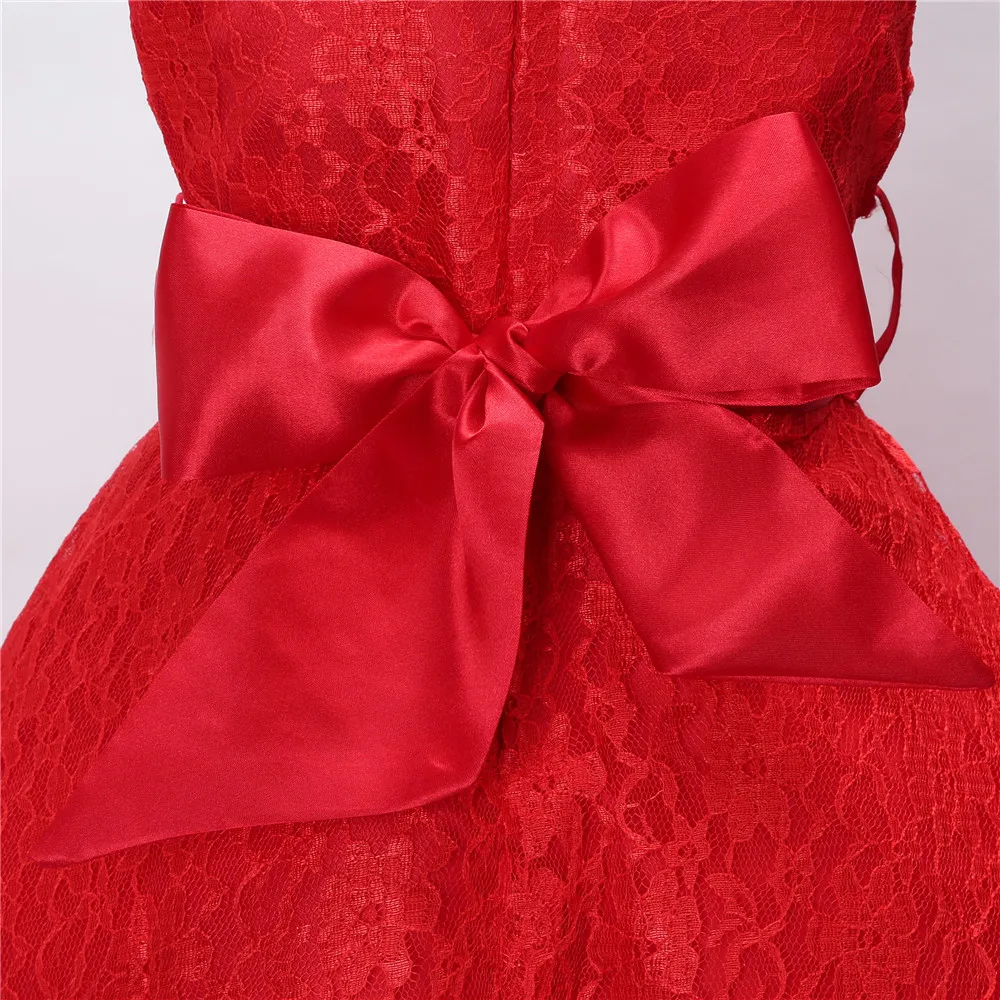RQ-206 Girls Dress Children Wedding Brides Gears Summer Dresses for Celebrations Princess Lace Costume Clothes Christmas | Детская