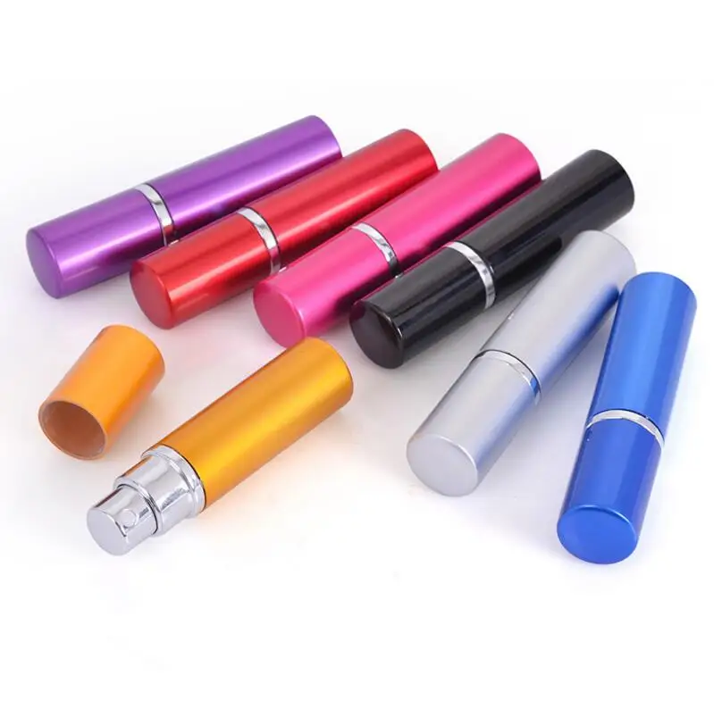 Empty 5ml Anodized Aluminum Glass Compact Perfume Bottle Atomiser Mini Spray Fragrance Scent-bottle LX1318 | Красота и здоровье