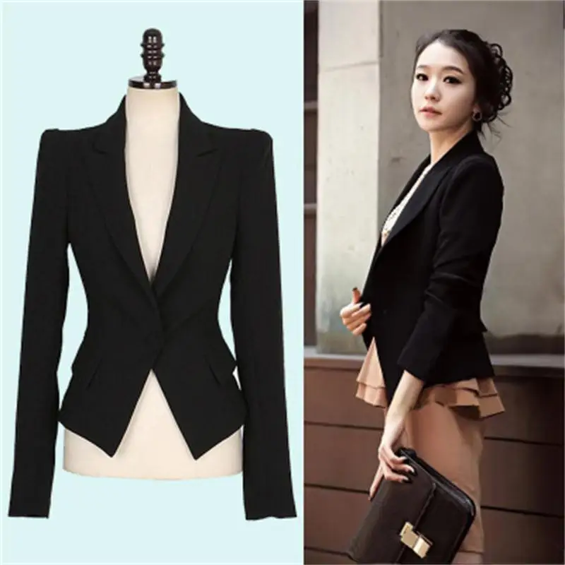 New 2018 Black fashion Women blazer and Jacket spring autumn ladies Suit Blaser business attire Femme Blazer Plus Size XXL | Женская