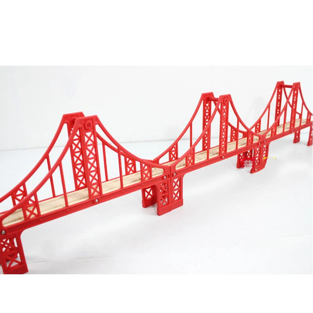 И его-1 Деревянный Железнодорожный трек аксессуары-красный большой размер