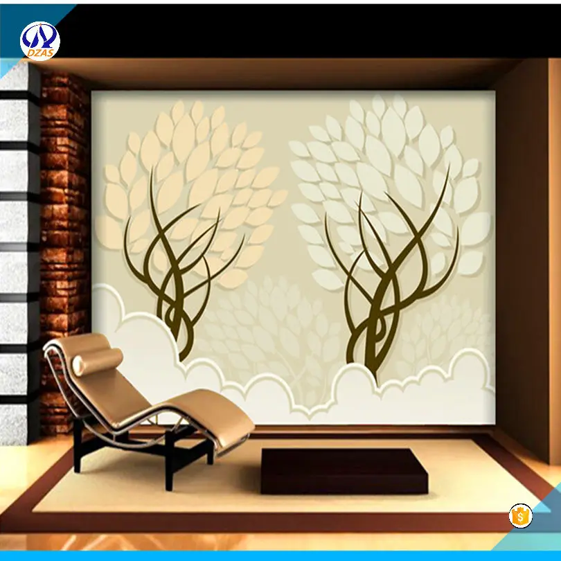 2018 Large Murals Wallpapers living room sofa TV background no stereo 3D AS-CX abstract tree Simplicity mural | Обустройство дома