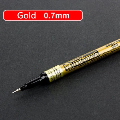 Gold 0.7mm 1 шт. Sakura водонепроницаемый жирный маркер с перманентной краской ручка для подписи шина CD стекло художественная картина в стиле комикса школьные канцелярские принадлежности - Цвет: Gold 0.7mm