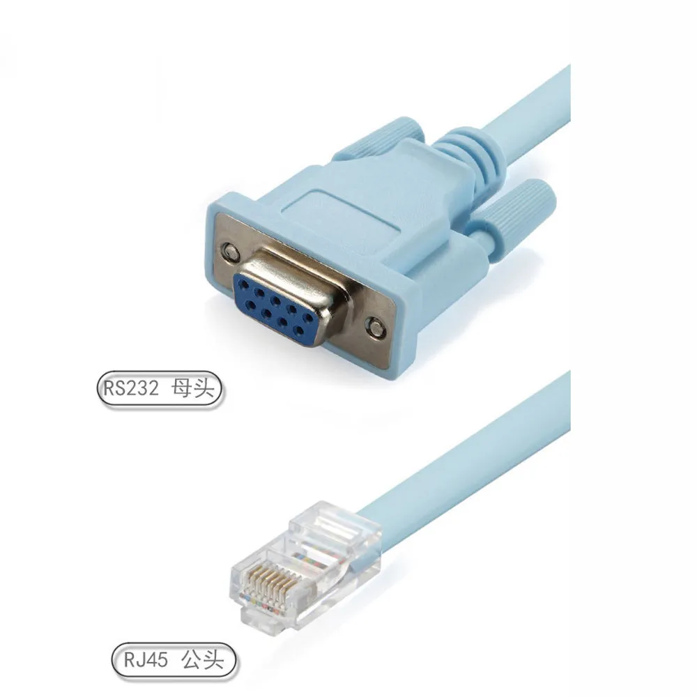 Синий 1 8 м DB 9Pin RS232 последовательный к RJ45 CAT5 Ethernet адаптер LAN консольный кабель 5