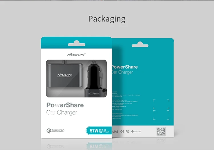 Nillkin 2 м расширение быстрая зарядка qc3.0 qc2.0 + порт 3 USB 1 Типа С Высокой Скорости