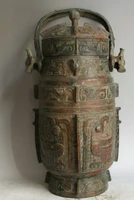 song voge gem s2202 21 old chinese bronze folk word vessel beast head portable kettle pot jar crock