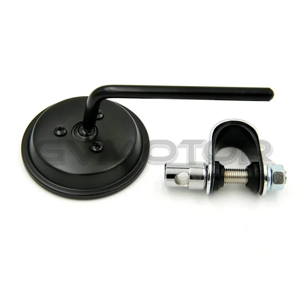 Черное винтажное зеркало заднего вида Cafe Racer с зажимом 3 дюйма для мопеда