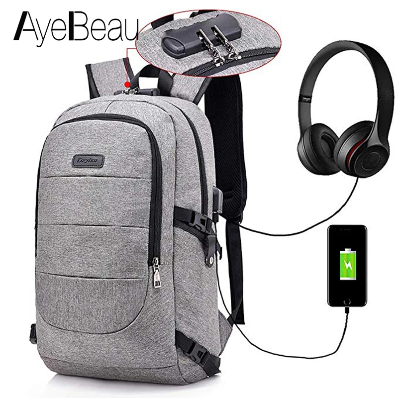 портфель ранец Школьный рюкзак с usb зарядкой антивор для ноутбука мужской