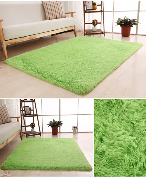 Grass green Коврики для гостиной, Детские прикроватные коврики для спальни, большие размеры, Длинные Плюшевые мохнатые ковры, коврики для дивана, коврики для йоги - Цвет: Grass green