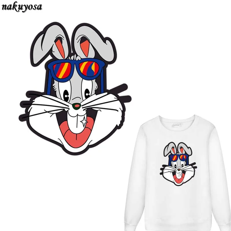 5 шт. Мультяшные очки кролик большие белые зубы утюжок на пластыри