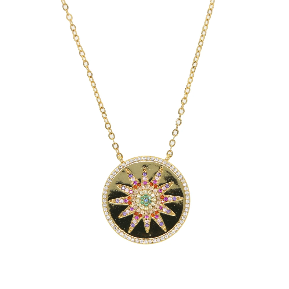 Фото Золотая цепь ожерелье солнце со Звездной луной для женщин | Украшения и