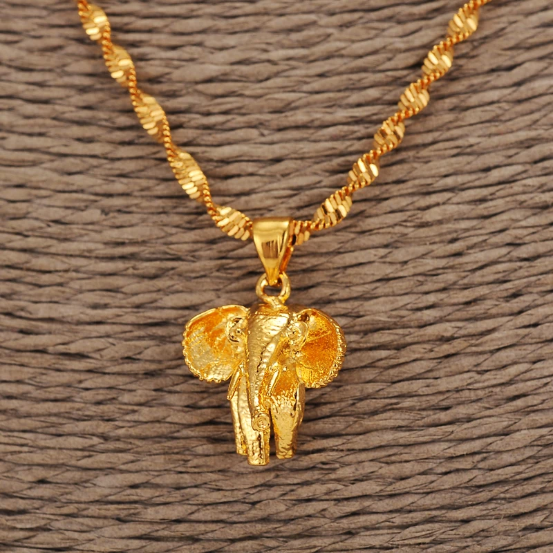 Панк мужское Золотое Африканское ожерелье слона золотого цвета модное колье с