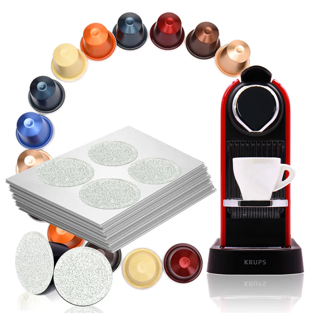 500 шт. многоразового Nespresso совместимый Кофе капсула Pod чай пуэр с алюминия Стикеры
