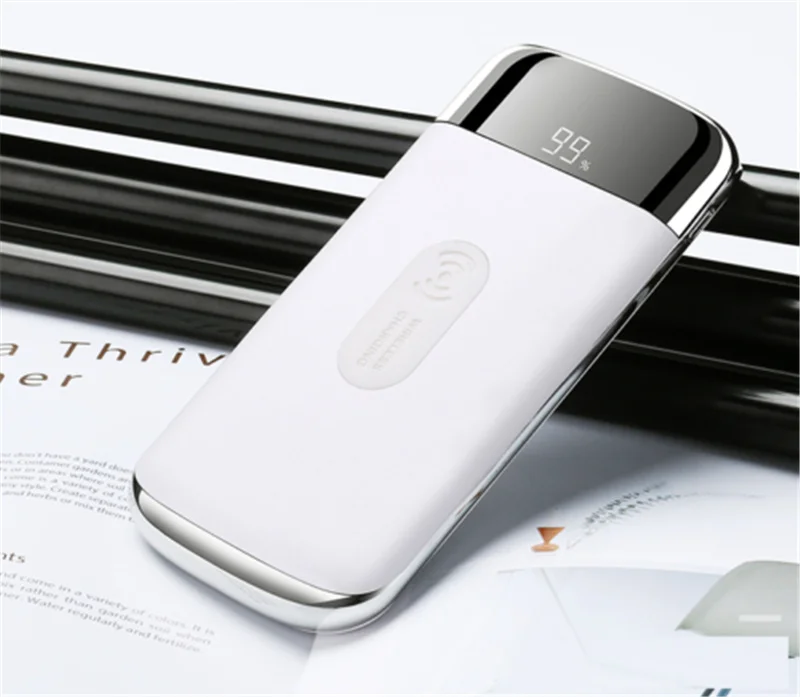 Портативное зарядное устройство 50000 mAh power Bank Qi Беспроводная зарядка USB bank для
