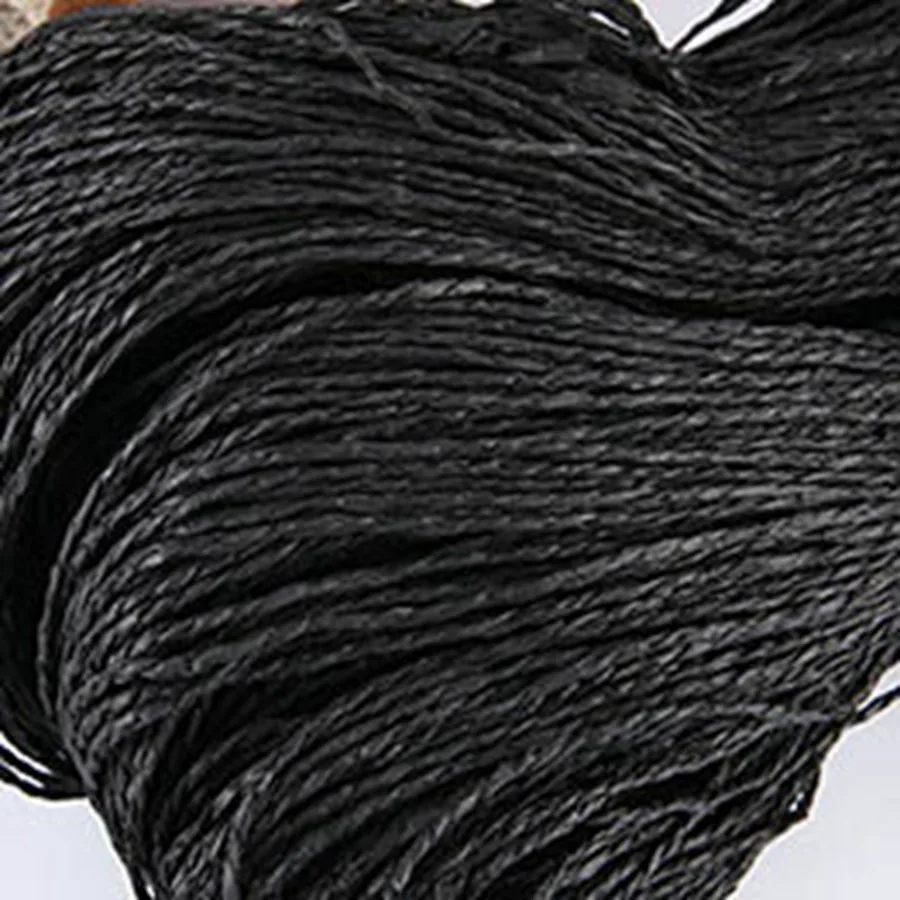 100g/ball пряжа из рафии Kintting Бумага соломы пряжа для вязания крючком Hat Необычные пряжи цветок упаковка Летняя мода материал ручной работы - Цвет: black