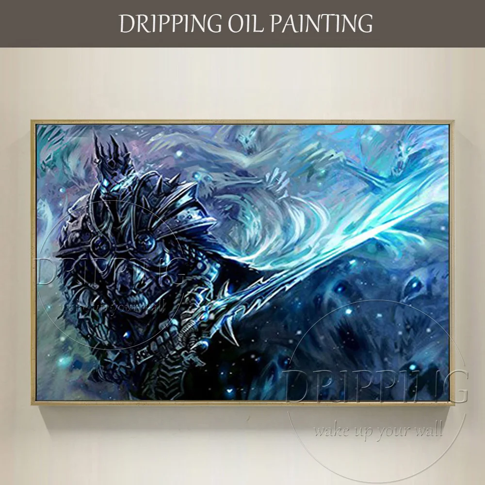 Beste Kunstenaar Handgeschilderde Hoge Kwaliteit Muur Art Menselijk Hero Arthas Menethil Olieverfschilderij Prins Arthas Menethil Olie Schilderen