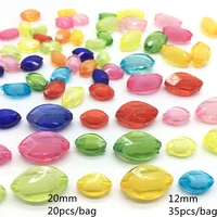 acrylic colorful transparent jewelry making beads inner multilateral diy handmade children accessories 12mm