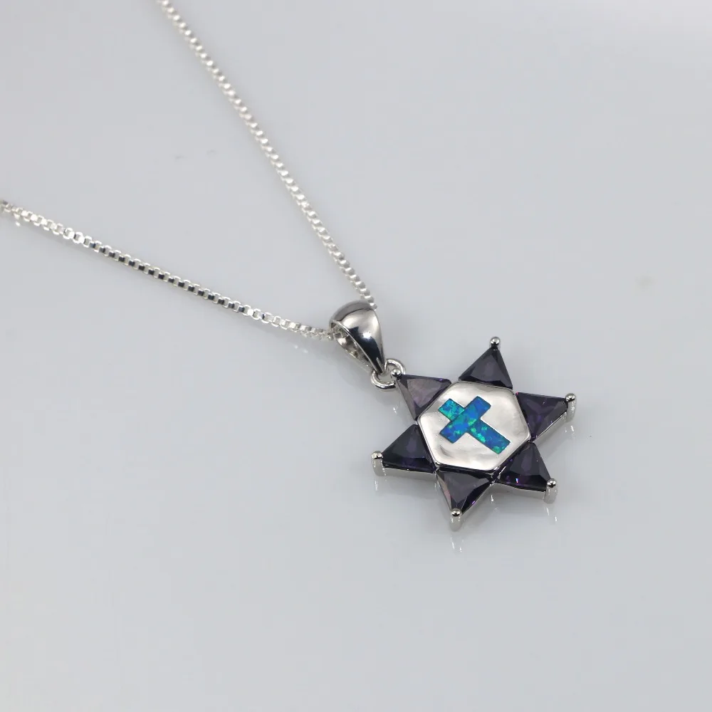 JZP0064 2018 новый стиль горячий Циркон синий опал крест кулон ожерелье мисс ювелирные