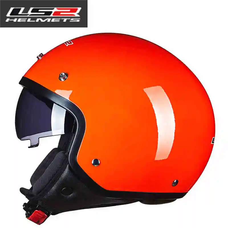 

LS2 OF561 half face motorcycle helmet with sun shield lens retro open face vintage motorbike helmets summer vespa scooter helmet