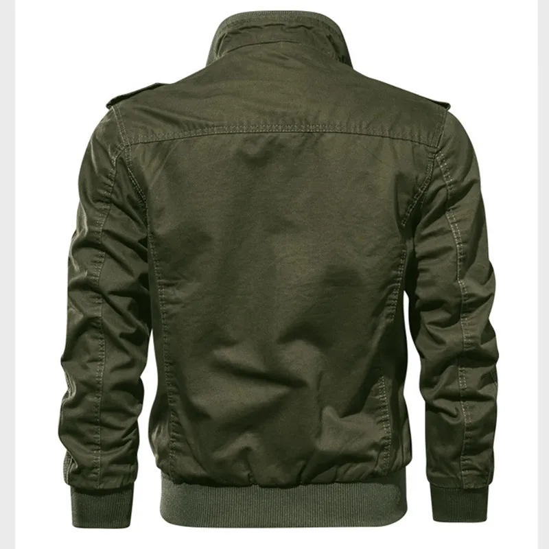 Мужская куртка в стиле милитари хлопковая пилот большого размера на весну и