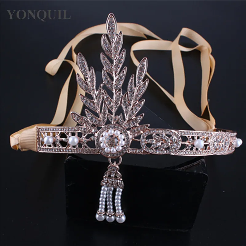 Artistic Great Bridal Jewelry Hair Accessories Crystals Pearl Headband Wedding Tiaras And Crowns Girls Headwear |