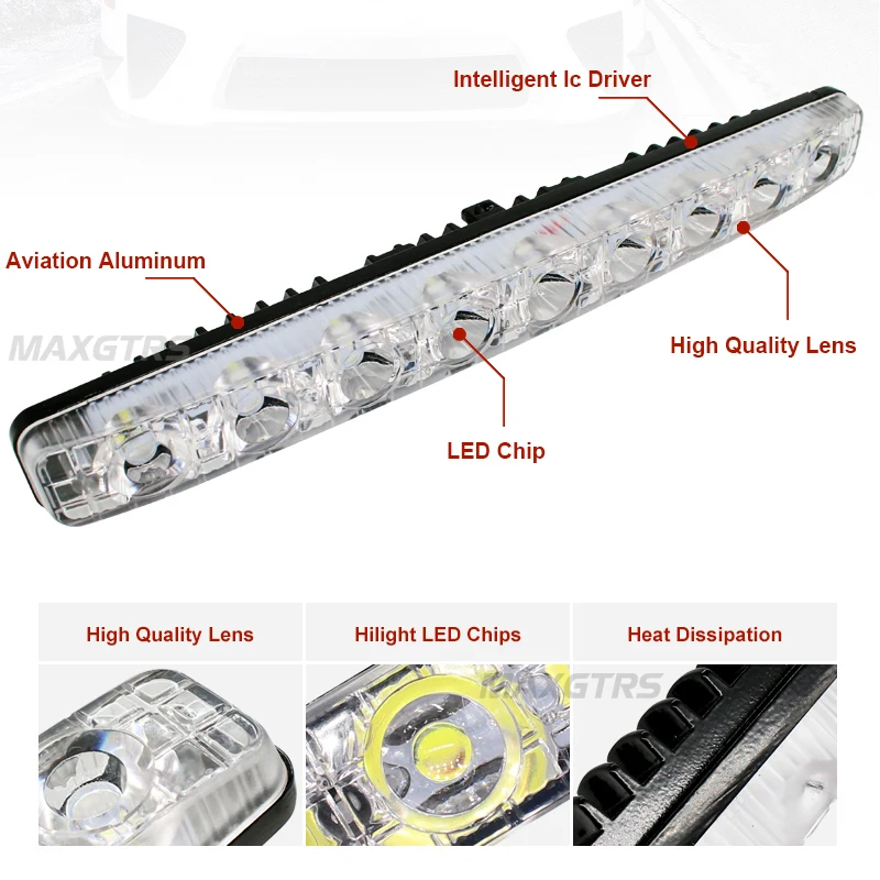 2x высокое Мощность фолв 9 Led 18 Вт светодиодные автобильные светильник DRL Дневной