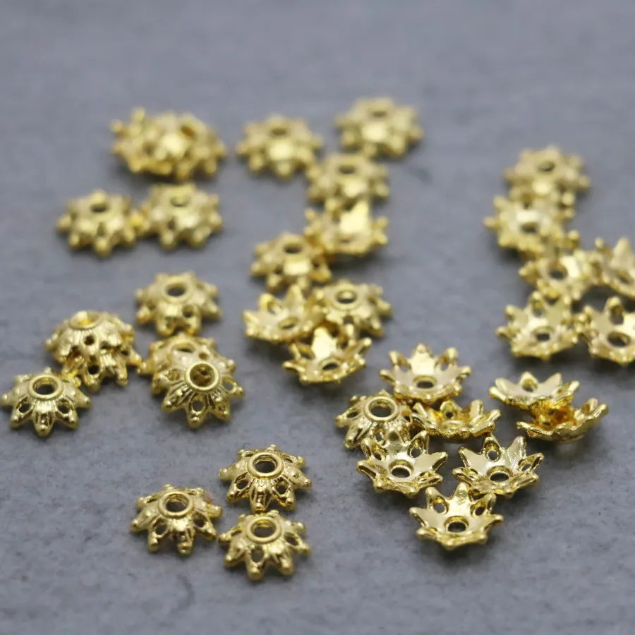 100PCS Fittings for Accessory Snap button Metal Gold-Color DIY Separator beads 8mm Machining metal parts Jewelry Making Design | Украшения