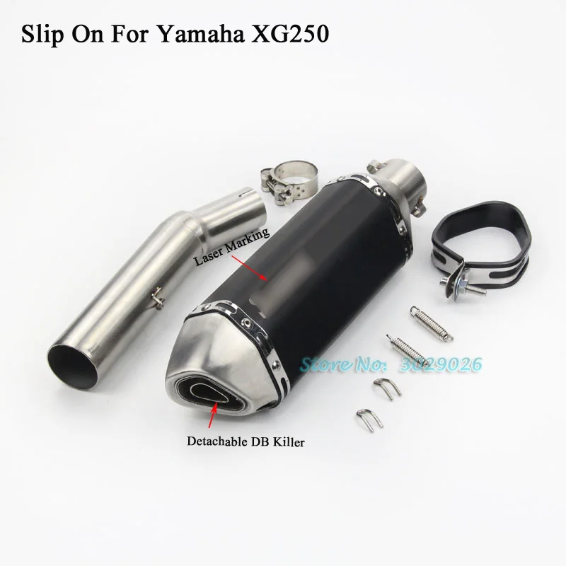 Золотой XG250 slip on для Yamaha Tricker XG 250 модифицированный глушитель выхлопа мотоцикла Escape набор со средним соединительным адаптером - Цвет: Золотой