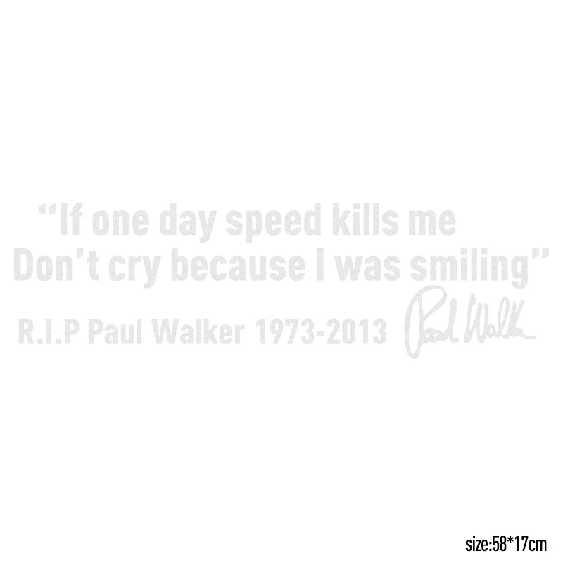 3 шт. автомобильные наклейки с надписью Paul Walker