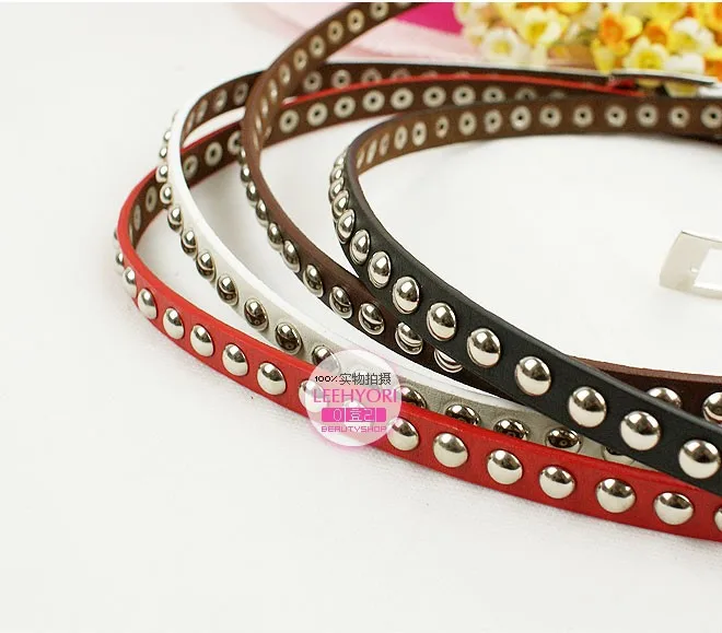 Бесплатная доставка Новый Модный женский кожаный тонкий узкий пояс с