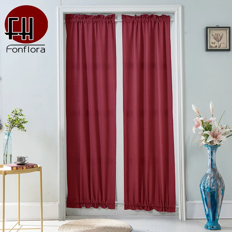 Solid Short Curtains For Living Room Blackout French Kitchen Home Decor Finished Single Panel Window Cortinas | Дом и сад