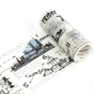 4 вида конструкций 100 мм х 5 м горящая бумага/письмо/старые новости бумага/Математика японский Васи декоративный клей DIY маскирующая бумага лента наклейка этикетка - Цвет: 1