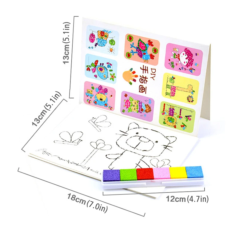 DIY Набор для рисования пальцами детей игрушки карточка 6 видов цветов коробка