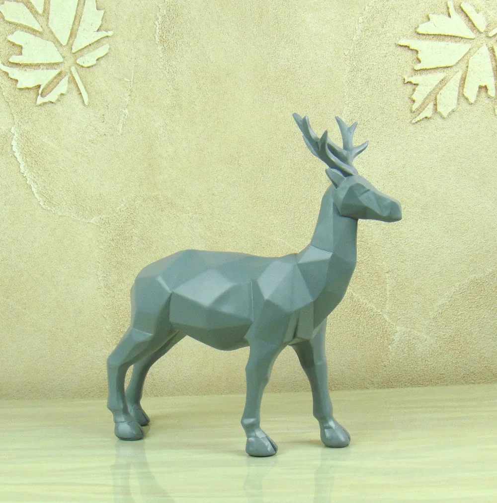 Статуя оленя в форме геометрии абстрактная скульптура из смолы олень Ремесло