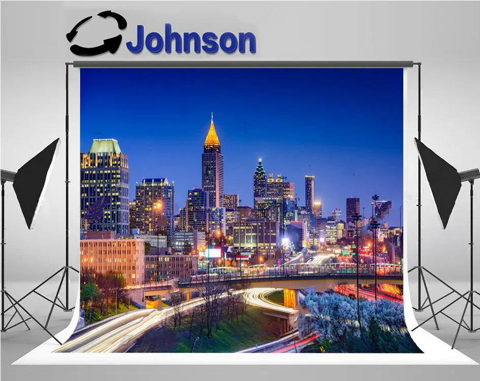 

atlanta georgia skyline night city photo studio background High quality Computer print scenic backdrops
