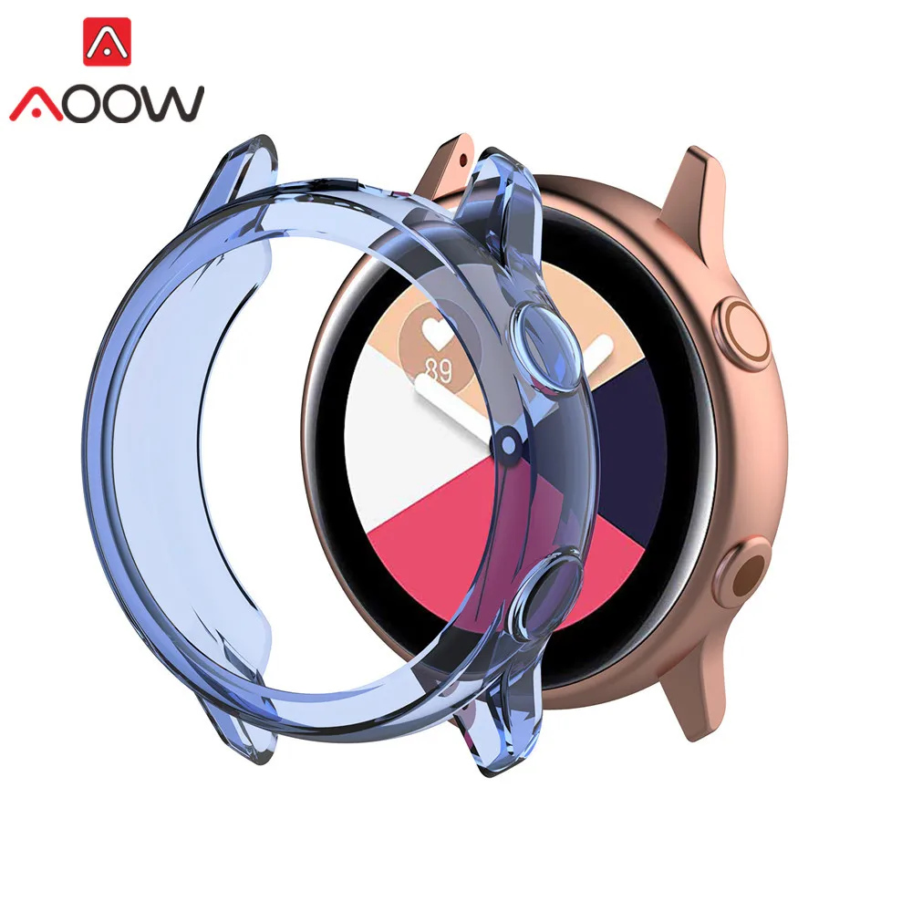 Blue Ультратонкий Мягкий ТПУ защитный чехол для samsung Galaxy Watch Active SM-R500 Прозрачный Анти-защита от падения - Цвет ремешка: Blue