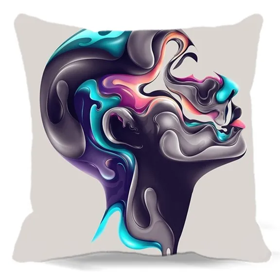 

Colors in my head of soft Cushion Cover Cotton Polyester Throw Pillow Cover Sofa Bed car home Decorative