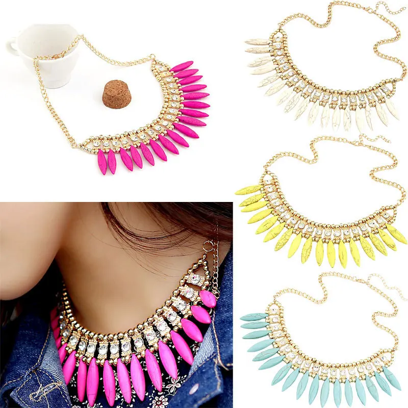 Женский чокер на цепочке с кристаллами массивное ожерелье нагрудник|bib necklace|fashion