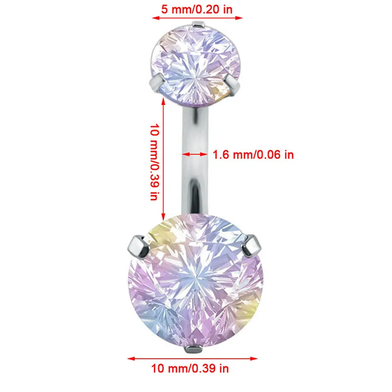 Кольцо Стразы с двойным кристаллом для пупка пирсинг живота из хирургической