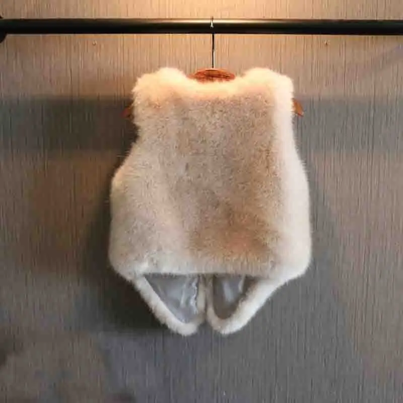 Меховая 2018 зимняя теплая жилетка пальто для детей верхняя одежда из меха норки