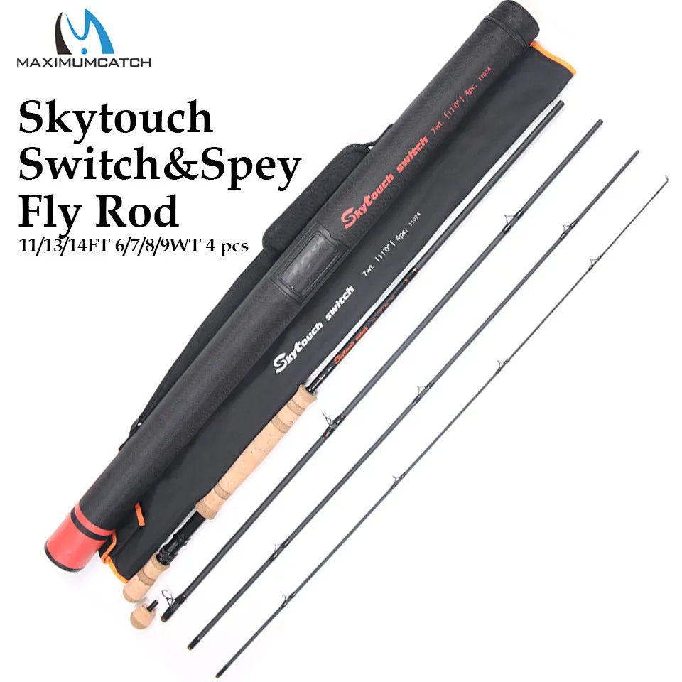Maximumcatch SkyTouch 6 9wt Switch & Spey Fly Rod IM10 30T + 40T углеродное волокно быстрое действие Удочка с